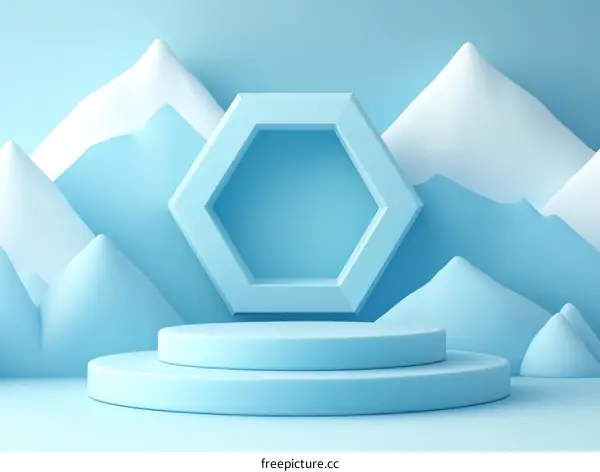 Light Blue Geometric Display Stand Background