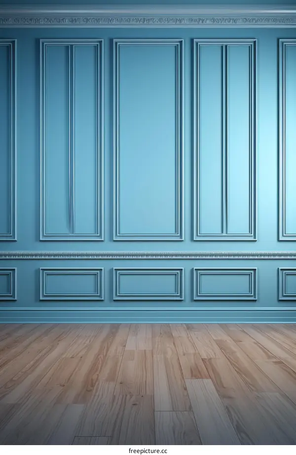 Blue wainscoting wall background
