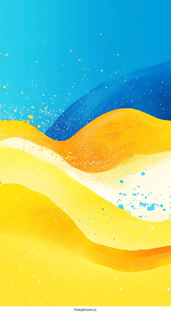 Abstract Yellow and Blue Watercolor Background