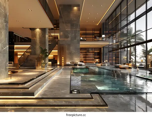 Indoor luxury swimming pool