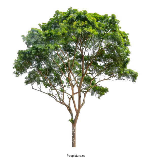 [Transparent Background PNG]Green Tree with Lush Foliage Isolated on White Background