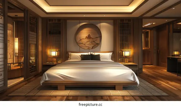 Elegant Modern Japanese-Style Bedroom Interior