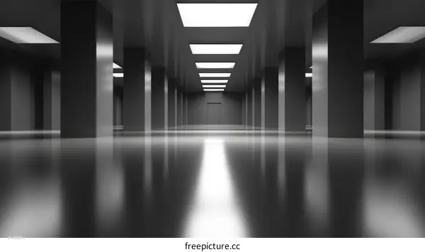 Modern Abstract Empty Hallway Interior Design
