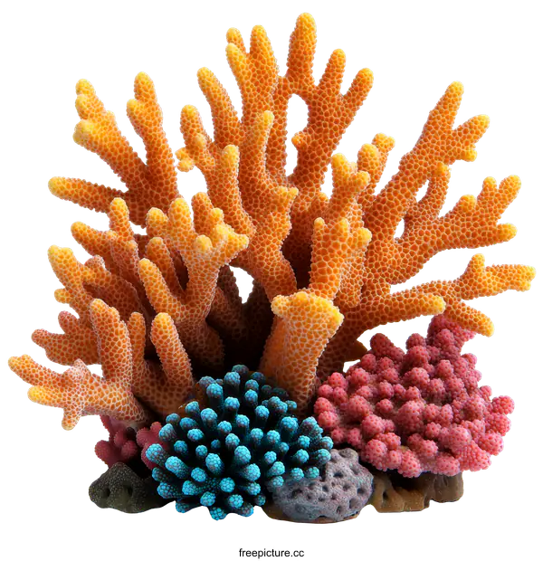 [Transparent Background PNG]Colorful Coral Reef Ornament
