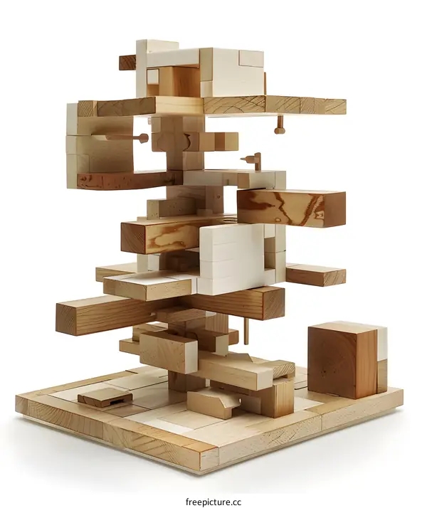 Wooden Block Model of Complex Building Structure