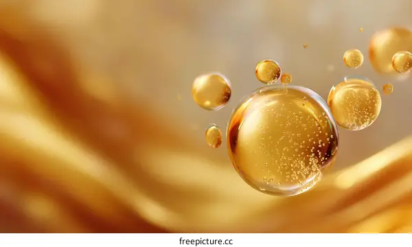 Golden Oil Bubbles in Motion