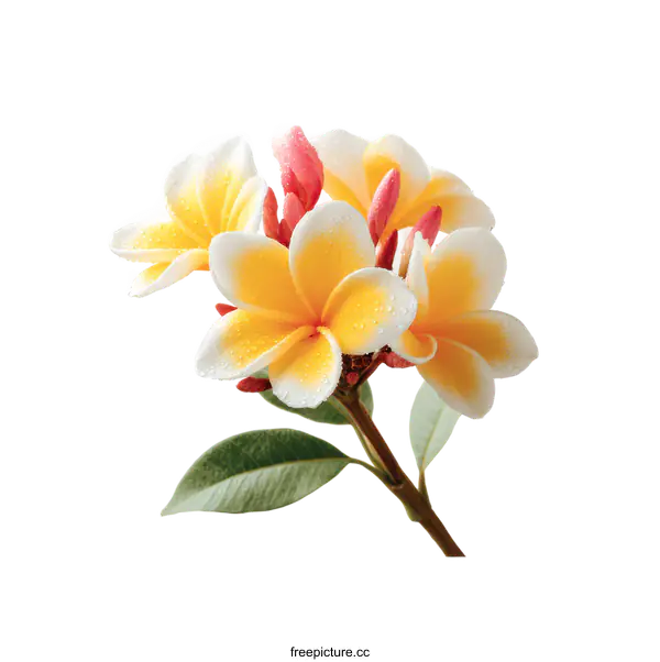 [Transparent Background PNG]Beautiful Plumeria Flowers in Full Bloom