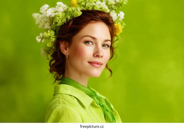 Springtime Floral Beauty Portrait