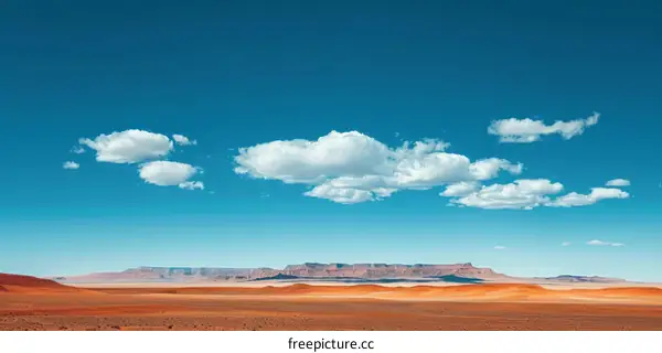 Grand Desert Landscape with Expansive Sky and Arid Terrain