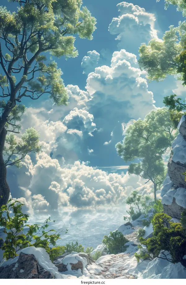 Fantasy Forest: Snow Mountains & Sea of Clouds