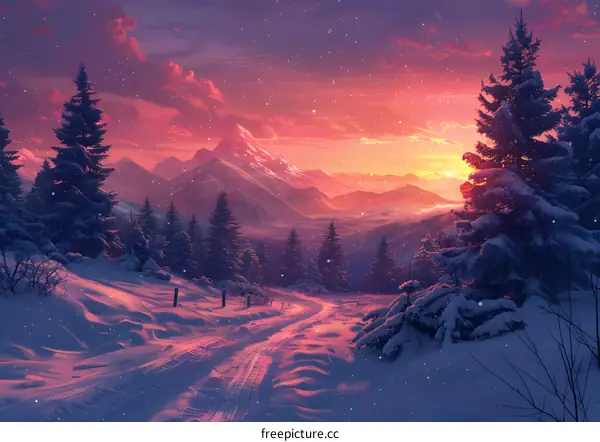 The long and winding road through the snowy mountains