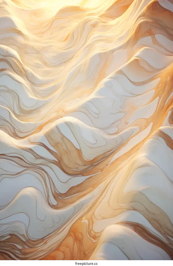 Abstract painting with smooth light and dark waves