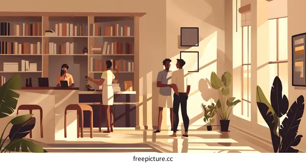 Black Men Having Coffee at Bookstore