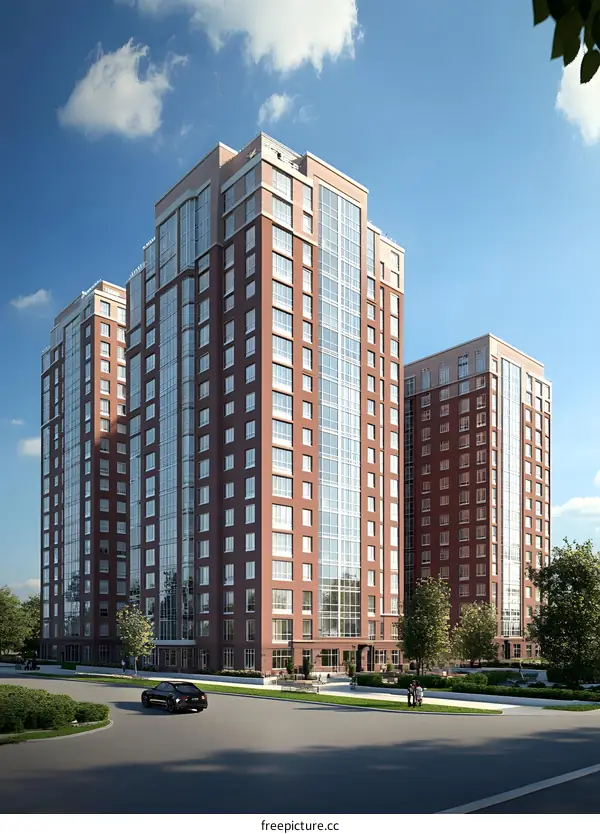 Modern Apartment Buildings with a Blue Sky