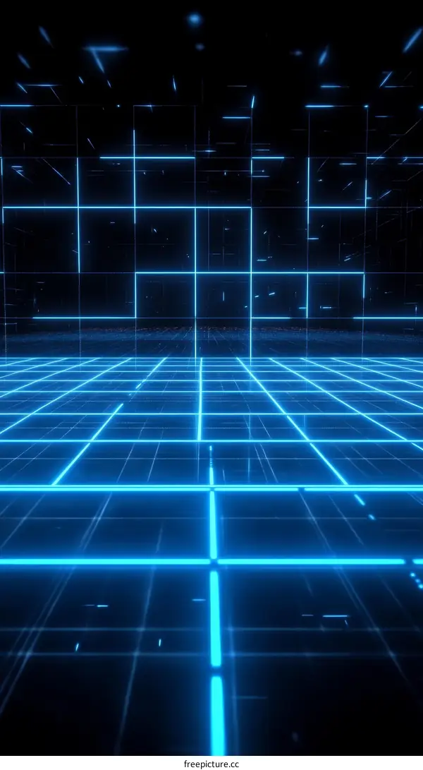 Cyberpunk Futuristic Grid Neon Lines