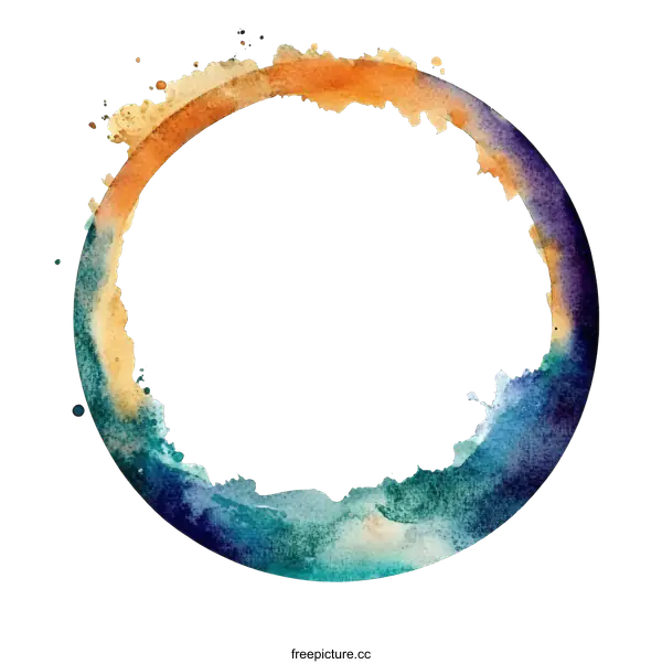 [Transparent Background PNG]Abstract Watercolor Circle Design