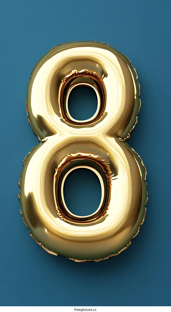 Gold Foil Balloon Number Eight
