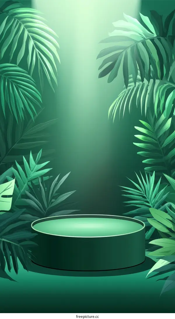 Tropical Green Leaf Product Display Background