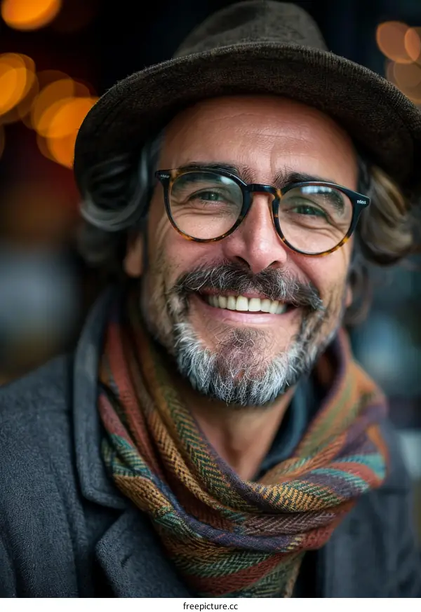 Smiling Man in a Cozy Scarf