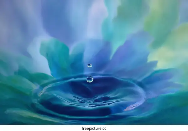 Water Drop Splashing in Abstract Colors