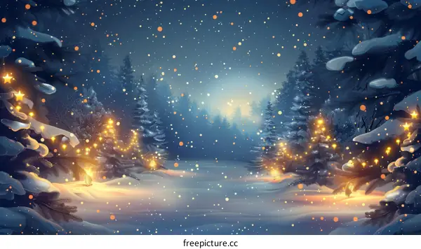 Christmas Eve in the Winter Forest