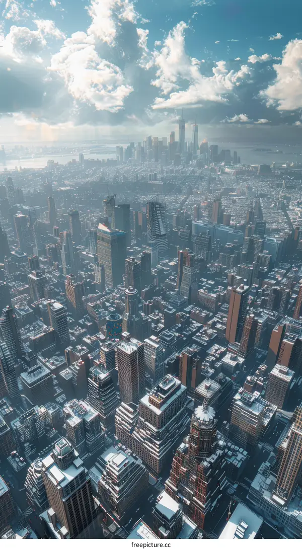 Manhattan Skyline in Winter