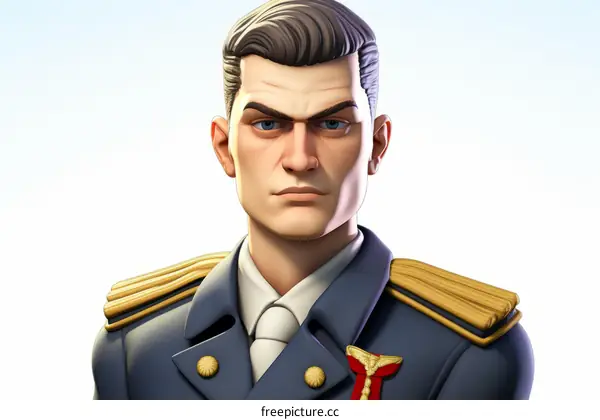 Military officer in dress uniform