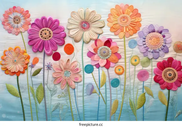 A colorful garden of flowers