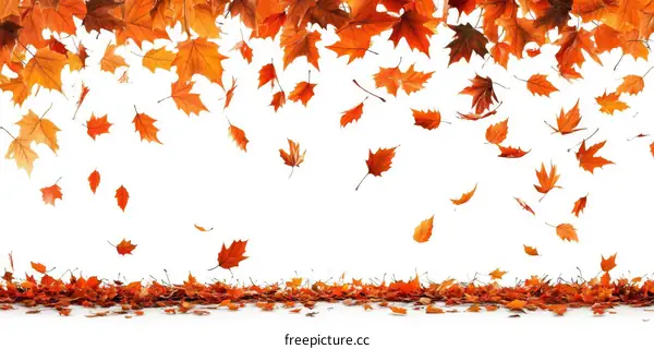 Autumn Falling Leaves Background Image