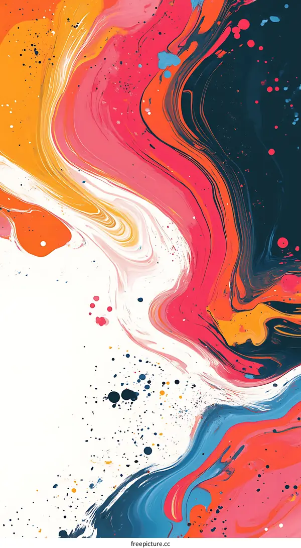 Abstract Colorful Swirling Paint Design