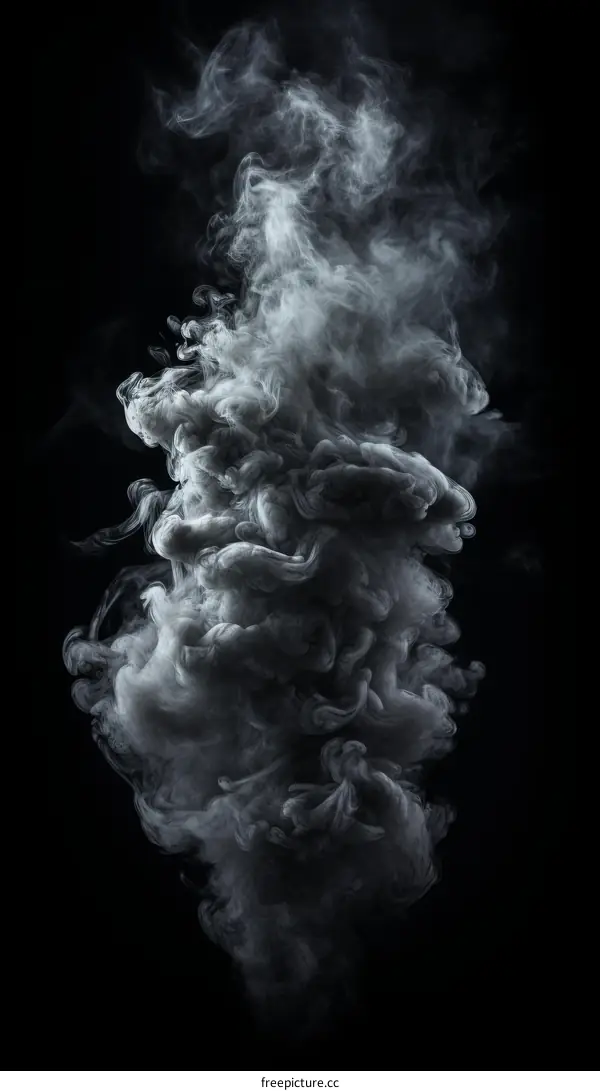 Smoke rising against a black background