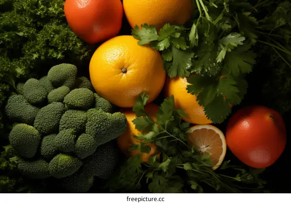 Fresh and healthy vegetables and fruits