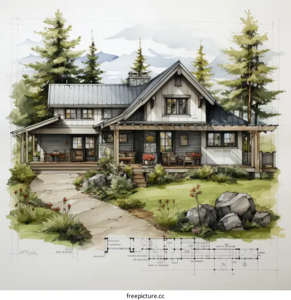 Modern Farmhouse Exterior Design With Walkway And Landscaping