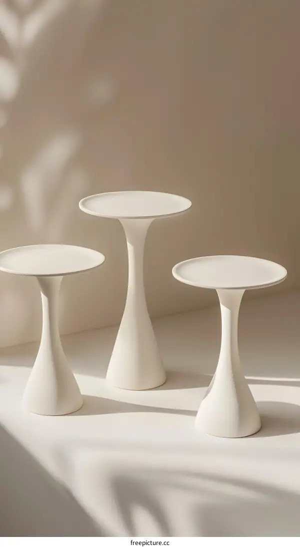 Minimalist White Pedestals for Product Display