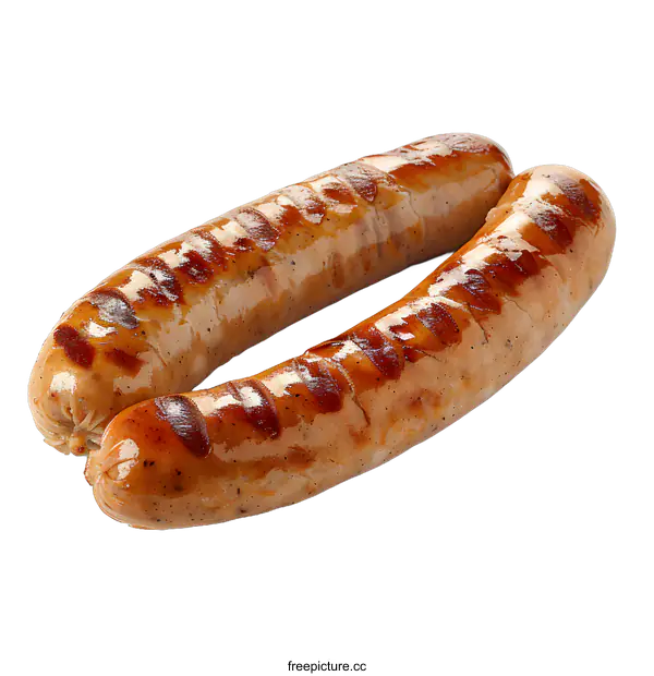 [Transparent Background PNG]Two Grilled Sausages on White Background