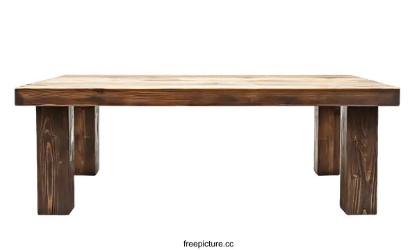 [Transparent Background PNG]Rustic Wooden Coffee Table