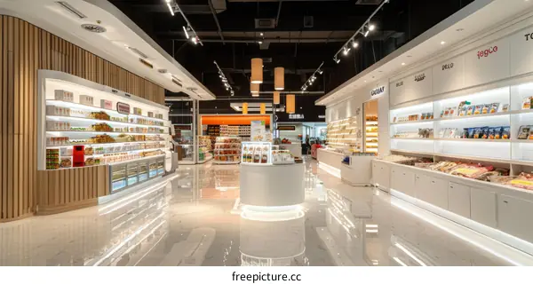 Bright and Airy Grocery Store Interior Design
