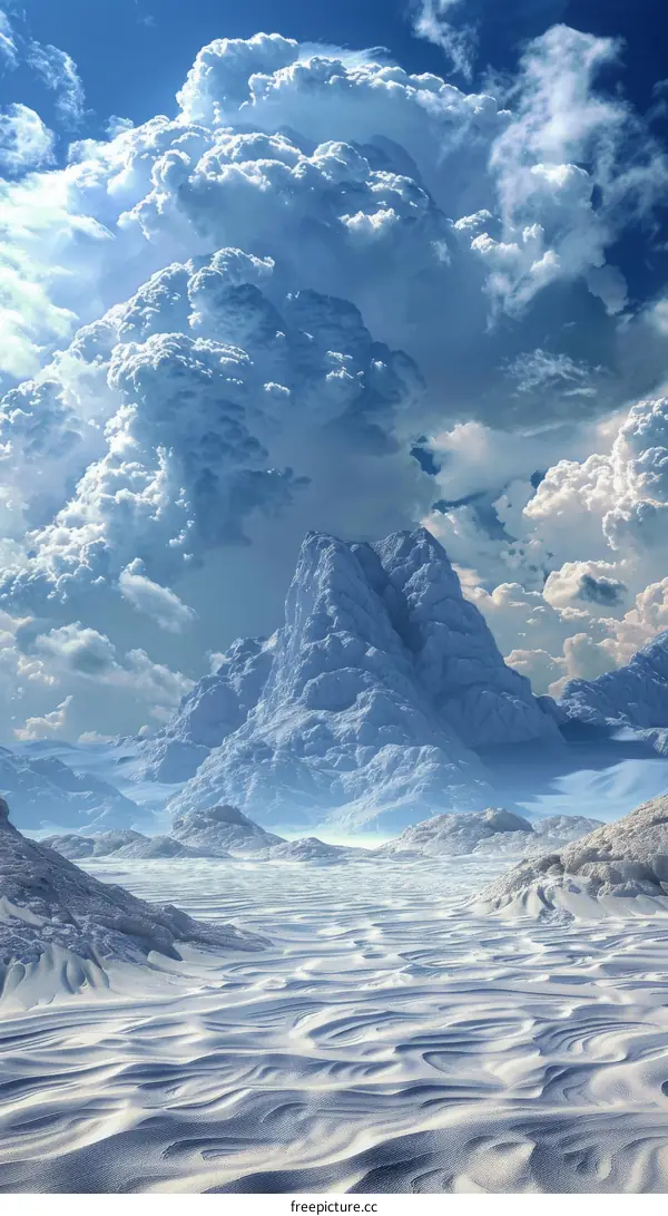 Majestic Mountain Peak with Towering Glacier