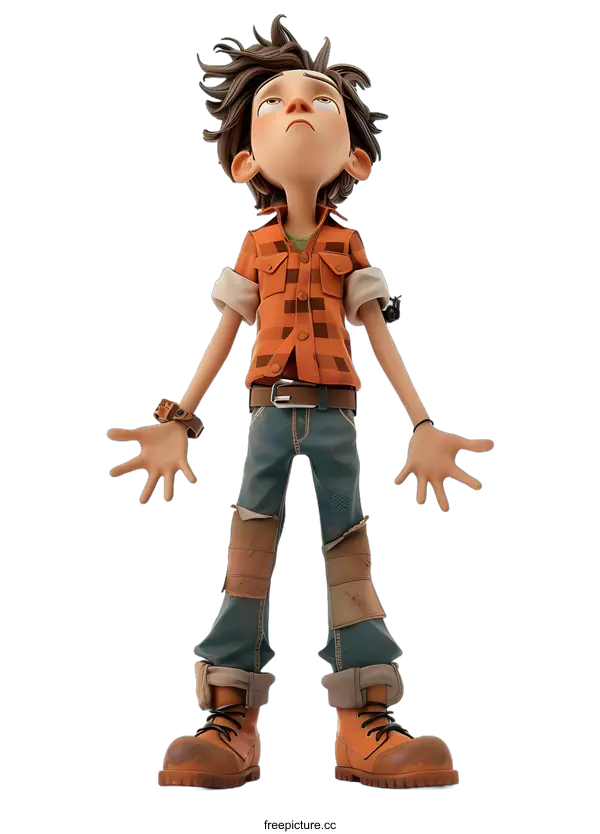 [Transparent Background PNG]3d cartoon character of a boy