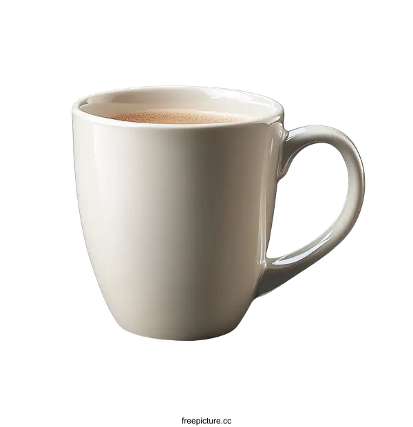 [Transparent Background PNG]Beige Coffee Mug Isolated on White Background
