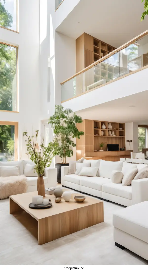 Bright and Airy Minimalist Living Room With Plants
