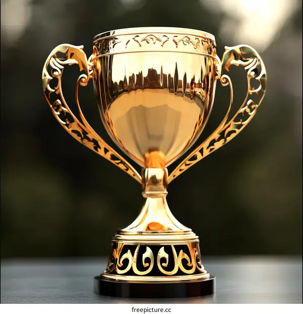 Golden Trophy Award Illustration