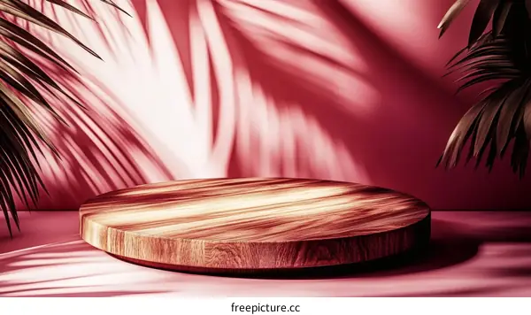 Pink Tropical Wooden Display Podium