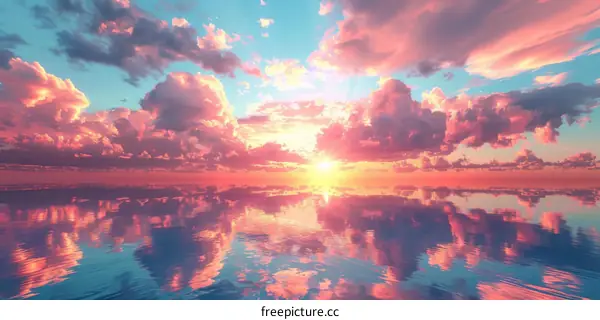 Tranquil Sunset Over Calm Sea