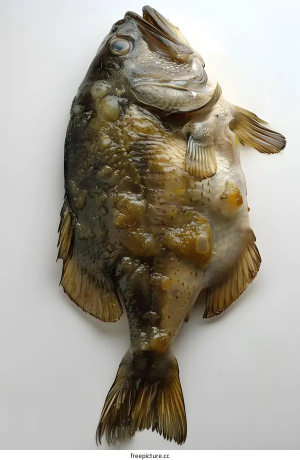 A fish with a large growth on its body