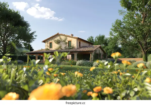Charming Countryside Home with Flowers