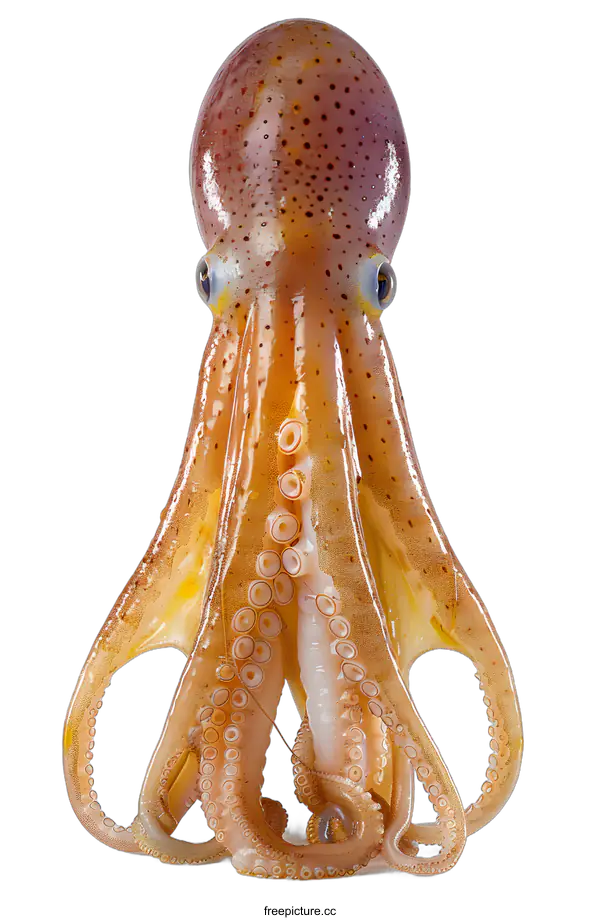 [Transparent Background PNG]A glass octopus sculpture with its tentacles spread out.
