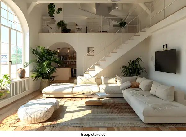 Bright and Airy Living Room With Plants