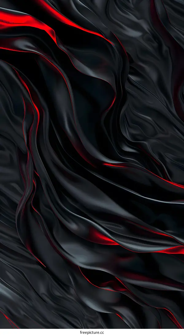 Abstract Black and Red Silk Texture Background