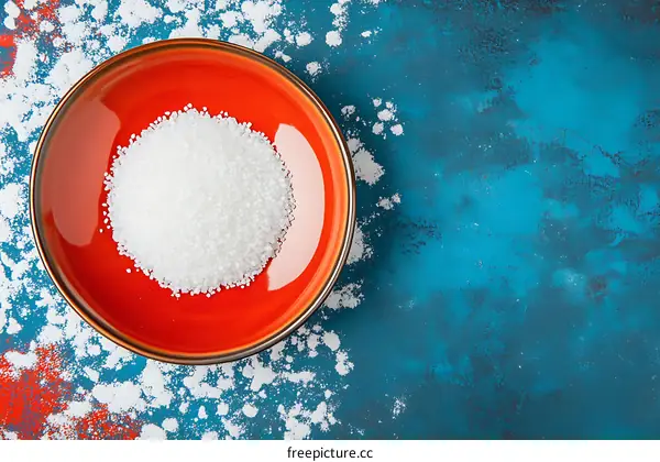 White Sugar on a Red Plate